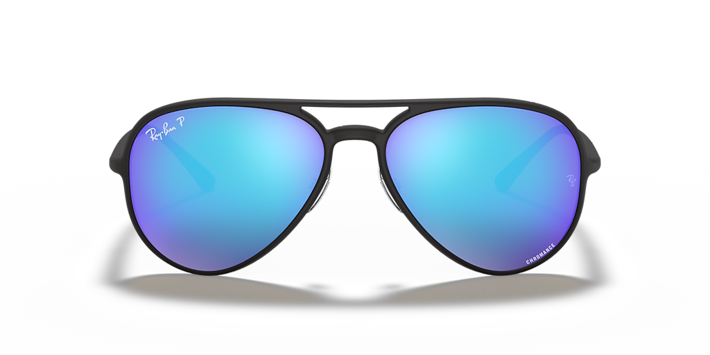 RAY-BAN RB4320CH Chromance Black - Unisex Sunglasses, Blue Lens