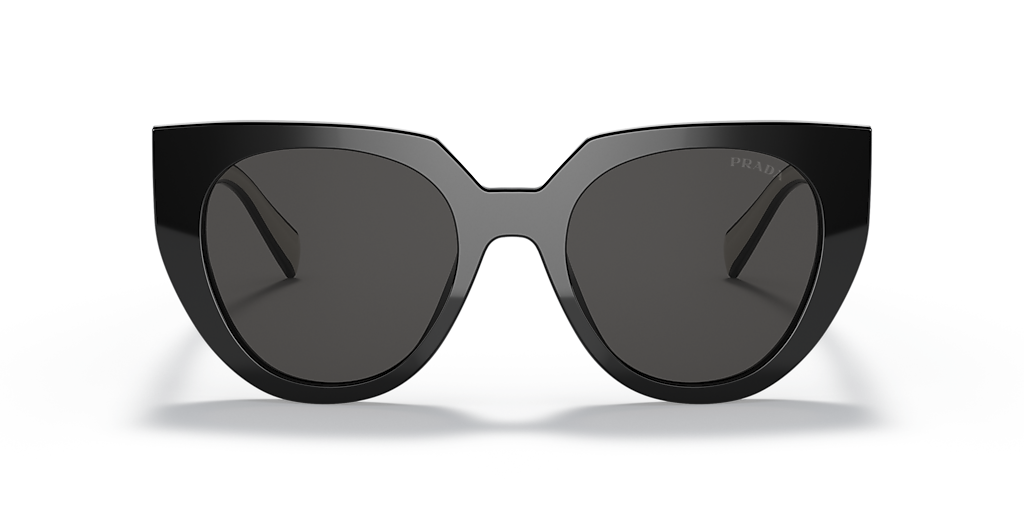 PRADA PR 14WS Black/Talc - Women Luxury Sunglasses, Dark Grey Lens