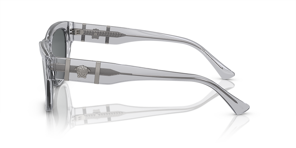 VERSACE VE4457F Grey Transparent - Men Luxury Sunglasses, Dark Grey Lens