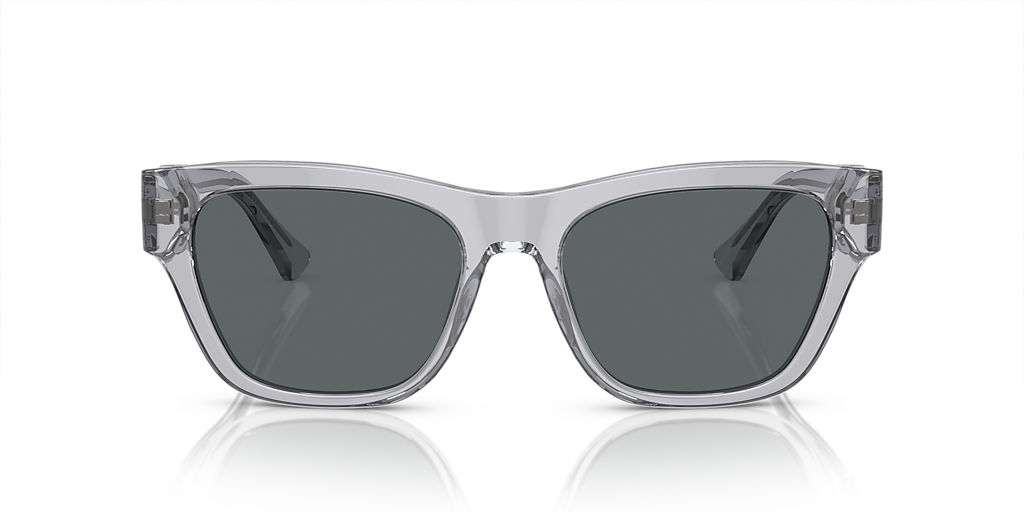 VERSACE VE4457F Grey Transparent - Men Luxury Sunglasses, Dark Grey Lens