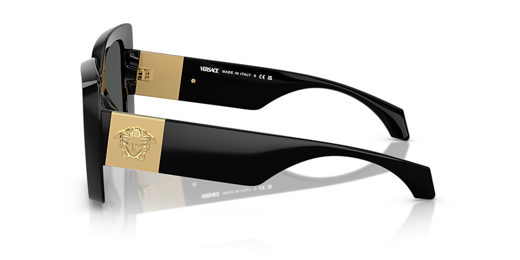 VERSACE VE4467U Black - Women Luxury Sunglasses, Dark Grey Lens