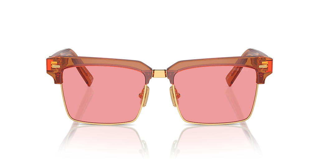 ★ MUUTO★ Sunglass GLAB 10 MUG10 Miu Miu MU 10ZS M (54 - 17) with Pink lenses and Brown frame