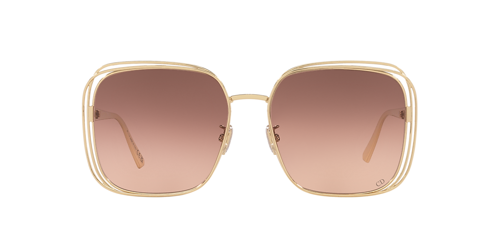 Dior Fildior CD40151U oversized square frame gold tone sunglasses DIOR Fildior S1U Cd40151U L (58 - 17) with Green lenses and  main image 2