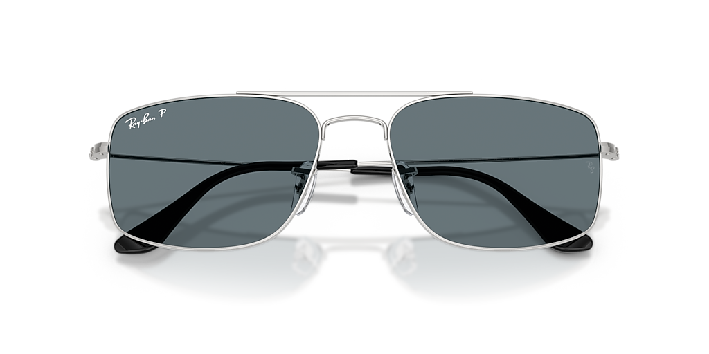Ray-Ban Explorer III L (56 - 18) with Blue lenses and Silver frame