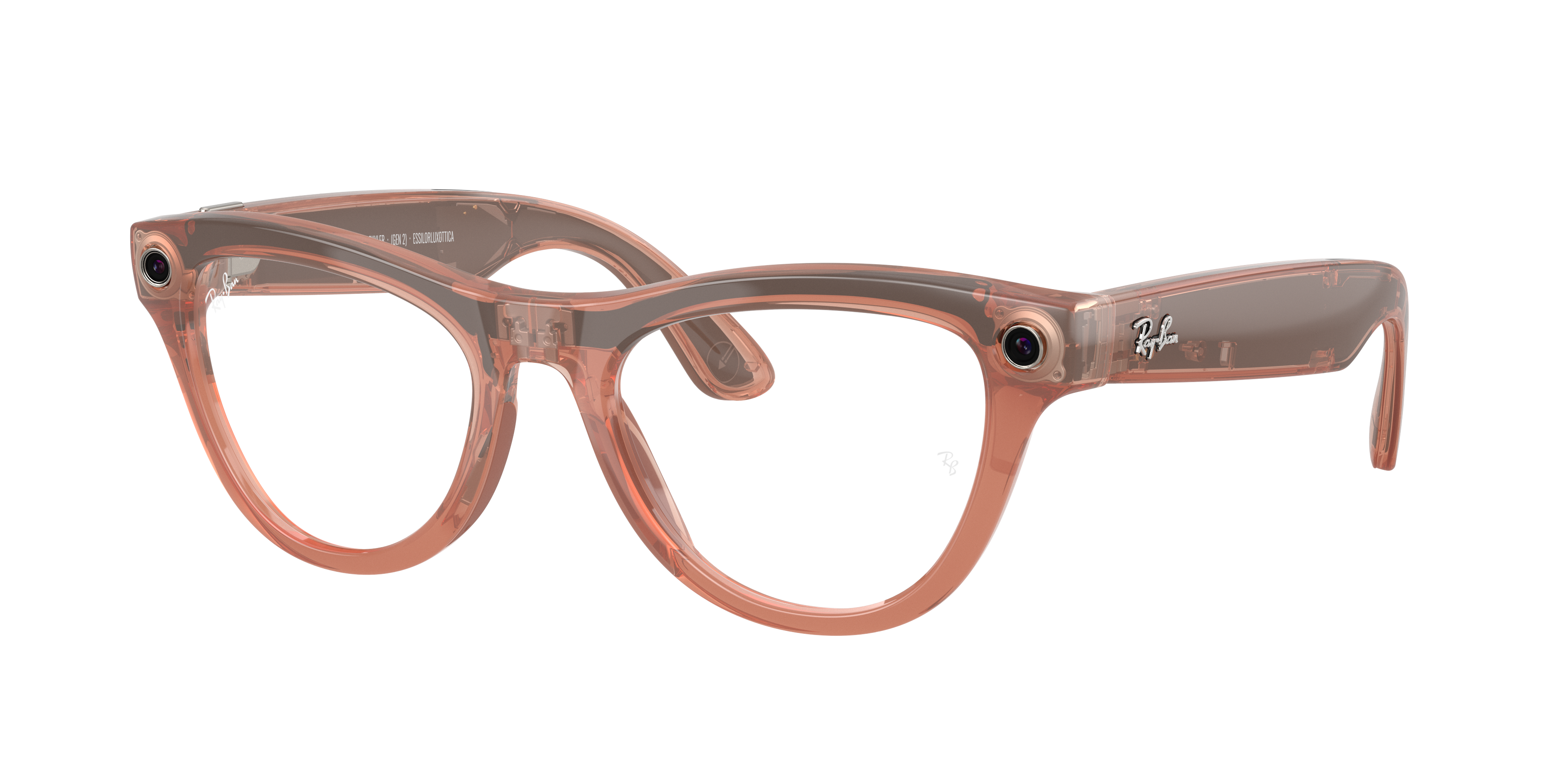Ray-Ban Unisex  Ray-Ban Meta Skyler -  Frame color: Peach, Lens color: Clear/Brown