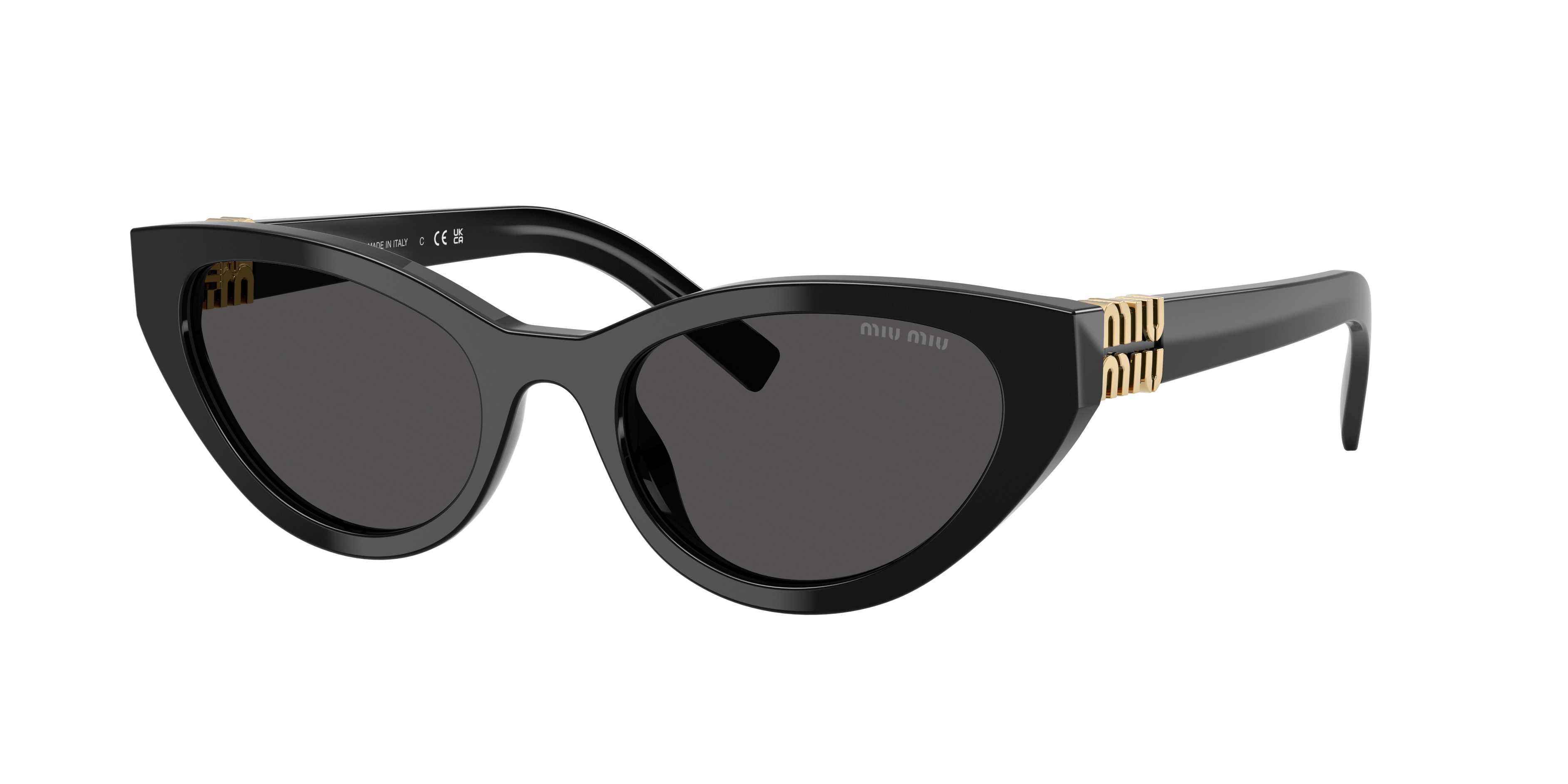 miu miu サングラス SMUA04S ブラック/ゴールド Miu Miu Women's SMU04S SM/U04S Fashion Sunglasses | EyeSpecs.com