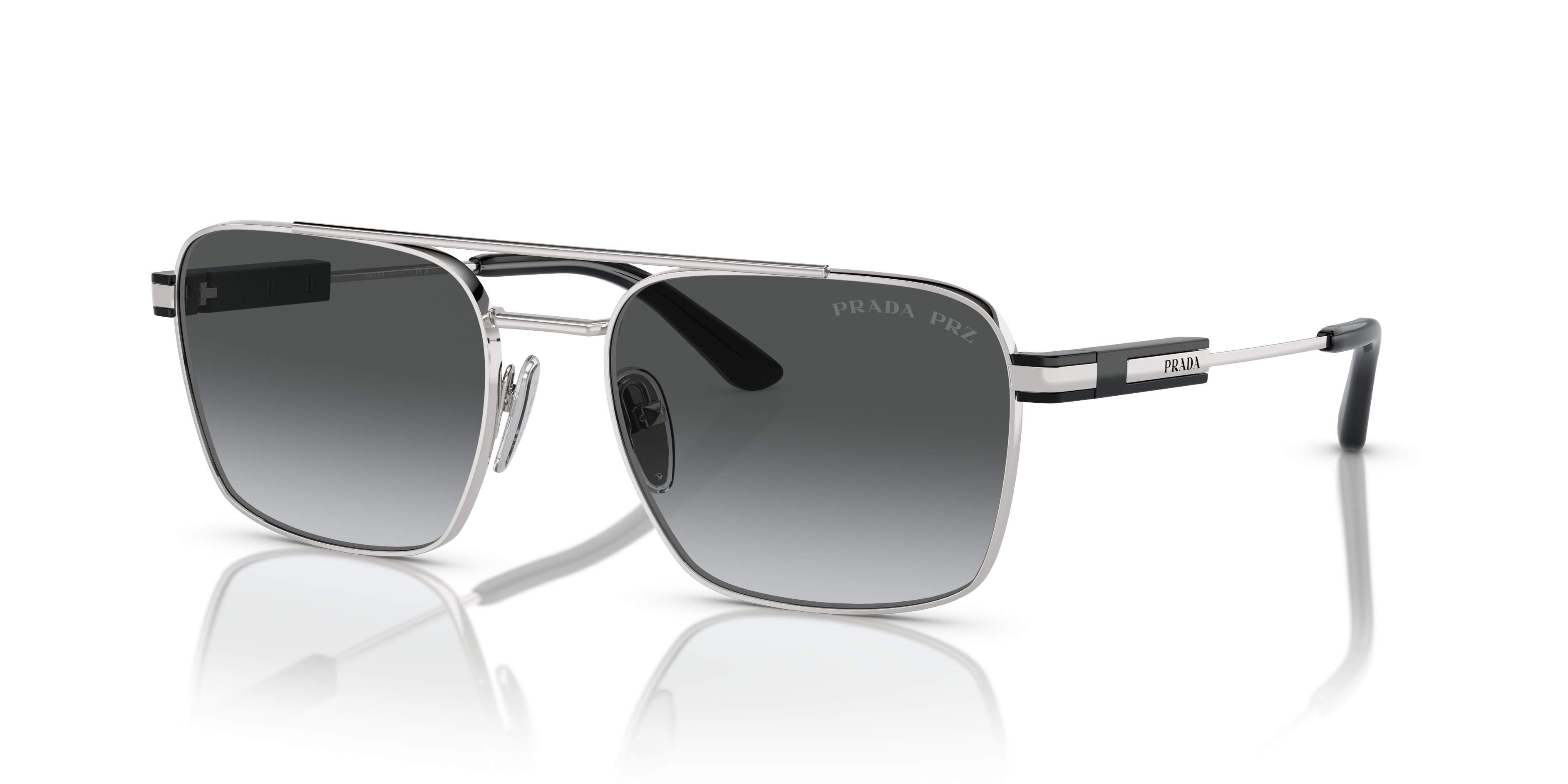 小物 PRADA l Half-Lim Sunglasse Prada PR 67ZS L (56 - 18) with Brown lenses and Silver frame