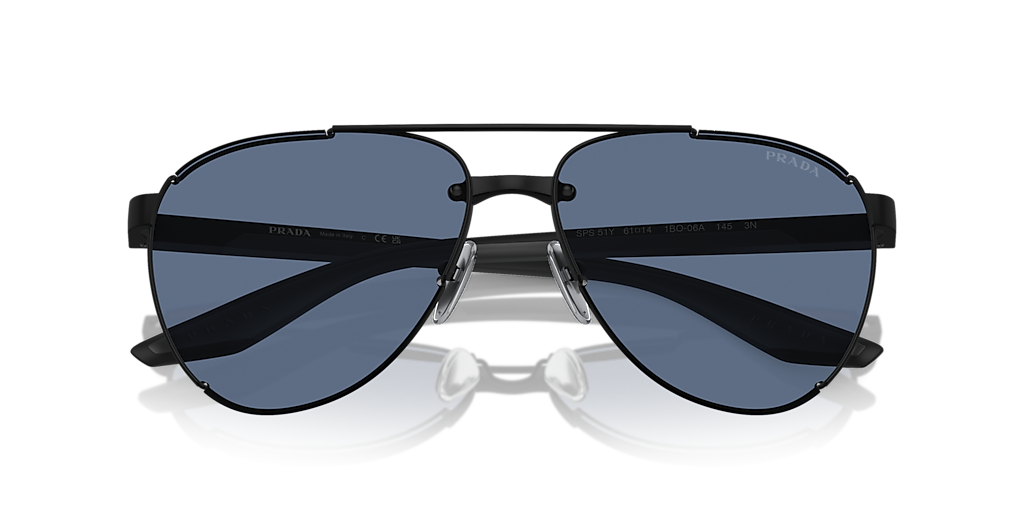 PRADA LINEA ROSSA PS 51YS Matte Black - Men Sunglasses, Grey Mirror Black Lens