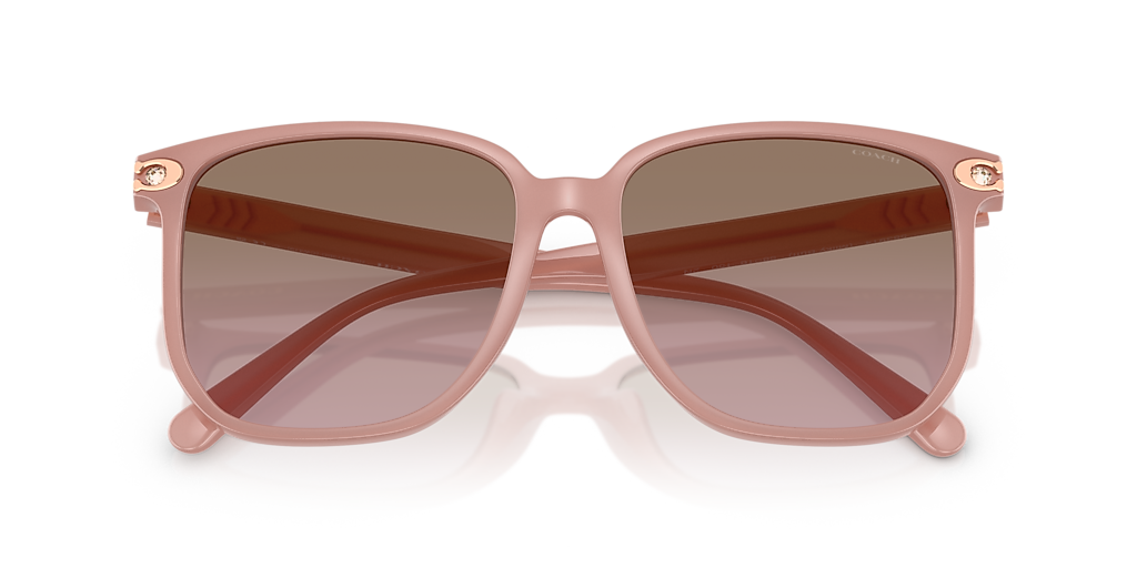 COACH HC8413BD CW419 Milky Buff - Women Luxury Sunglasses, Brown Rose Gradient Lens