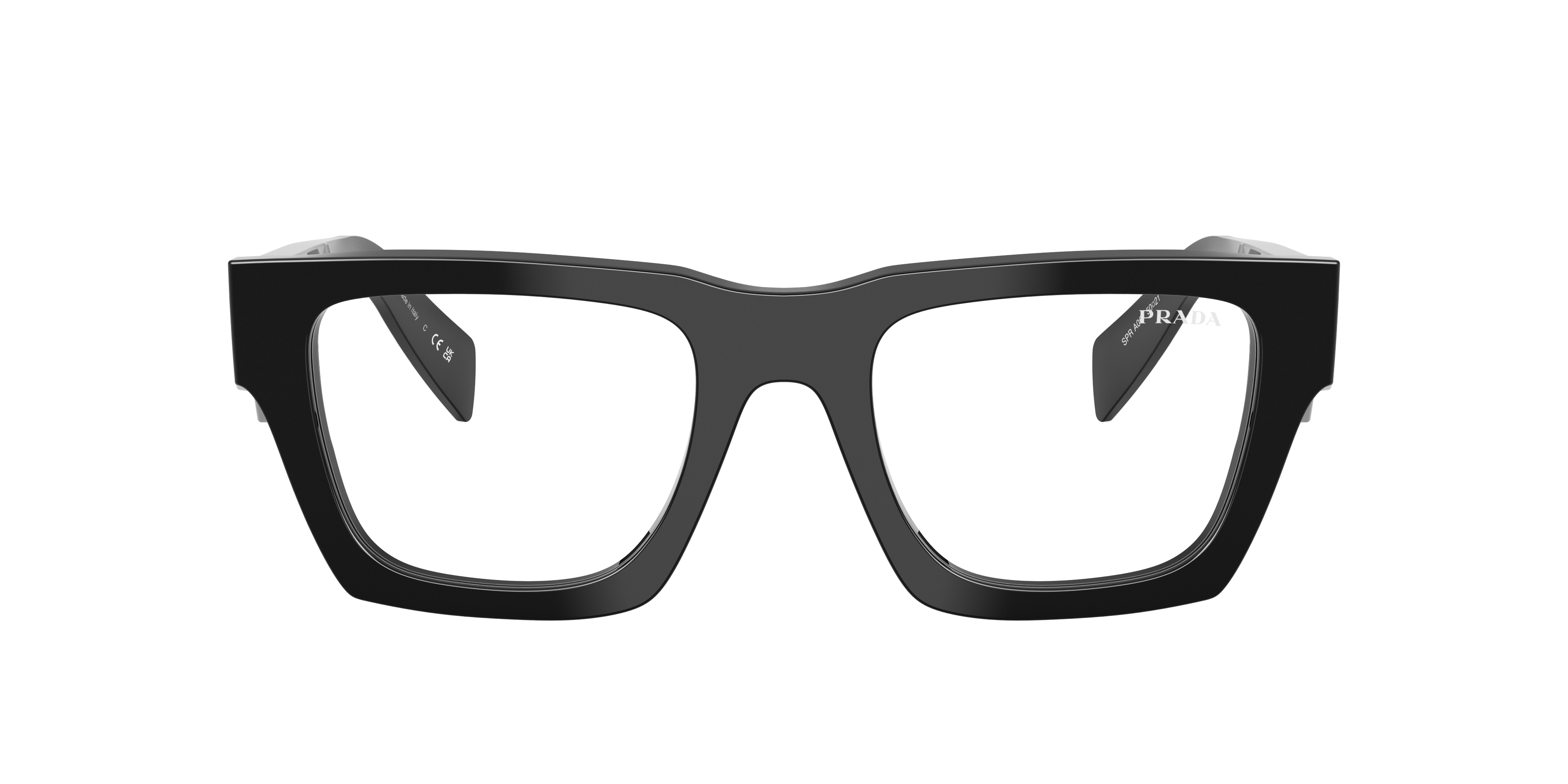 Prada PR A06S M (50 - 21) with Transparent lenses and Black frame
