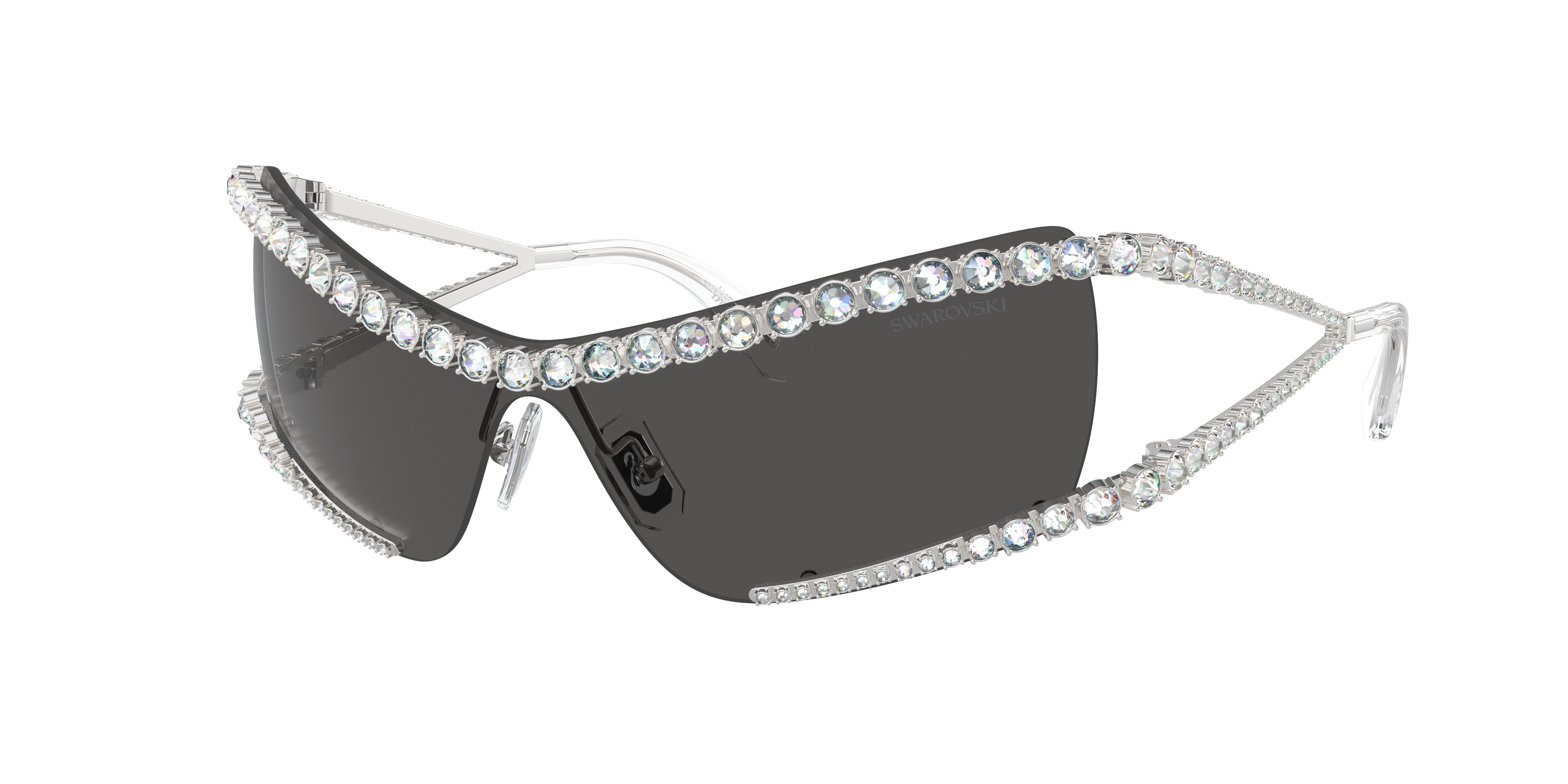 Swarovski Woman Sunglass SK7022 -  Frame color: Silver, Lens color: Dark Grey