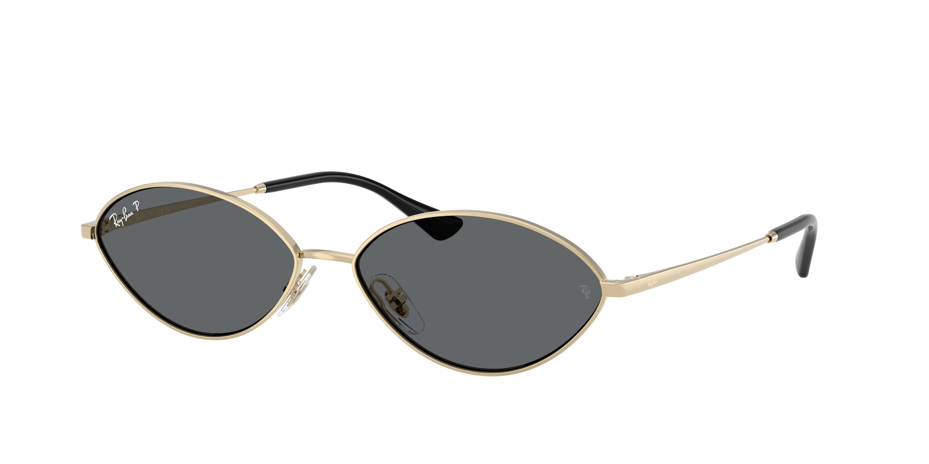 Ray-Ban Unisex Sunglass Kai Bio-Based -  Frame color: Pale Gold, Lens color: Dark Grey Polarized