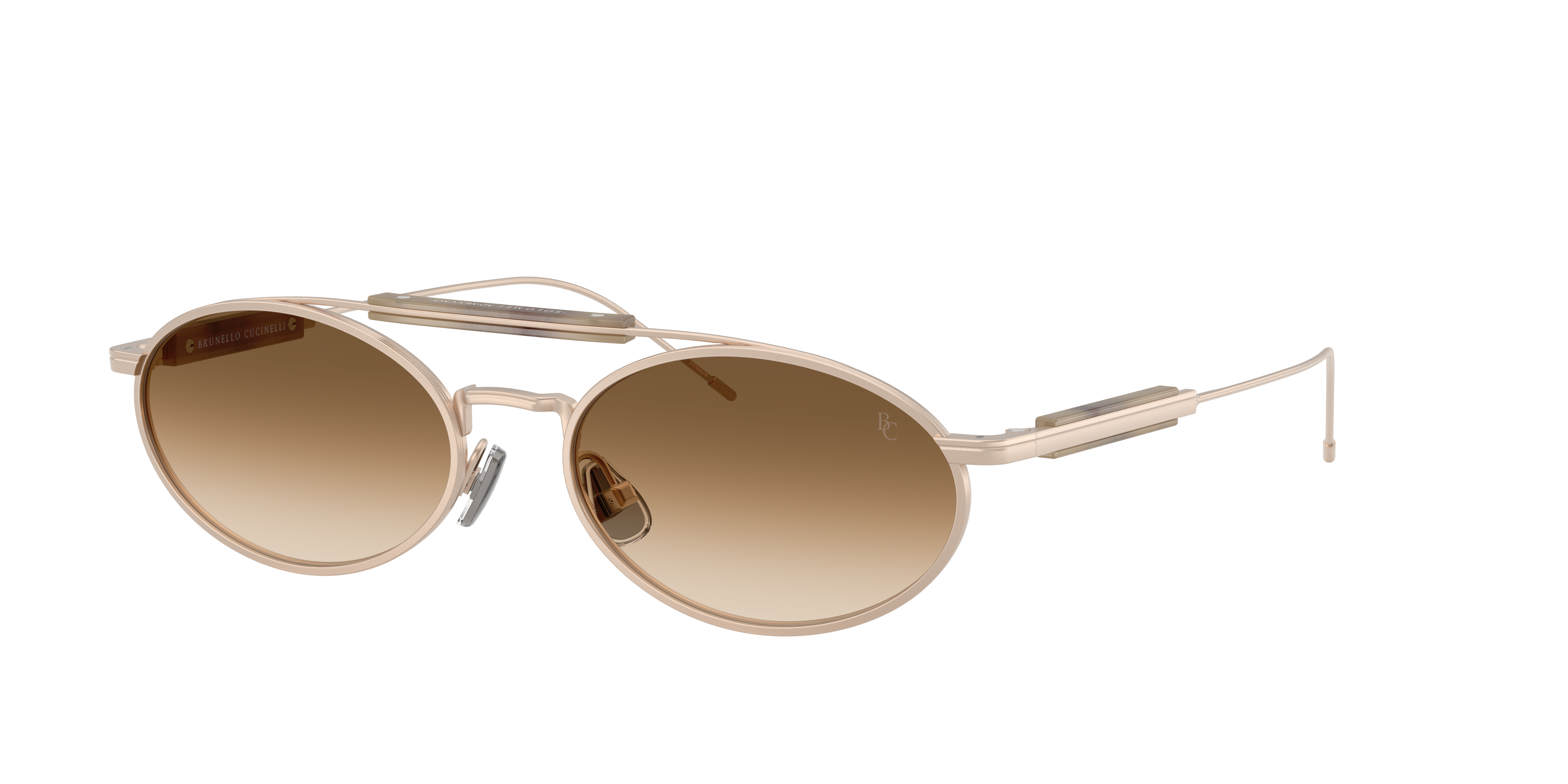 Brunello Cucinelli Unisex Sunglass Bc2013st In Gold