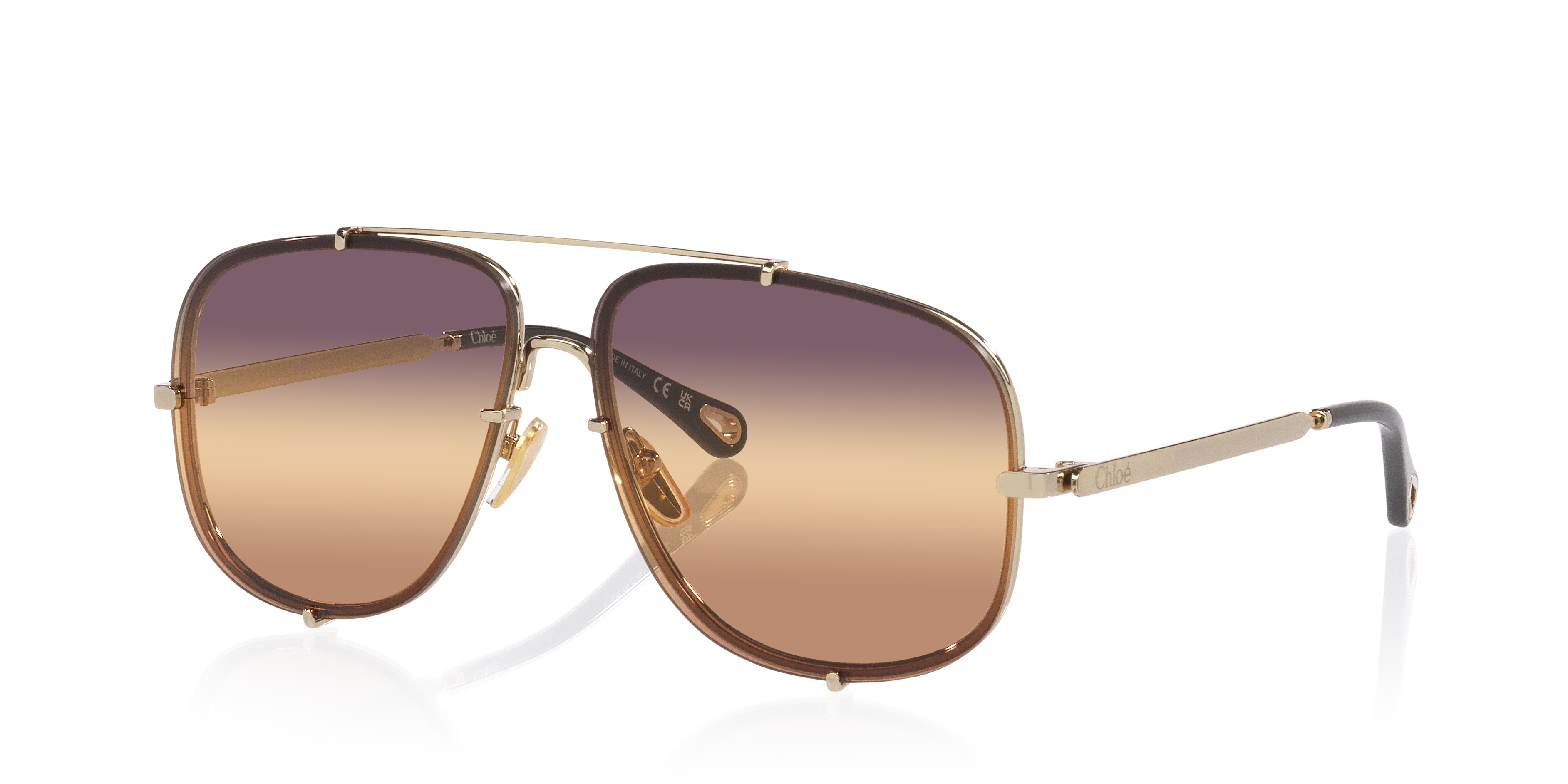 Chloé CH0348S XL (62 - 12) with Pink lenses and Gold frame