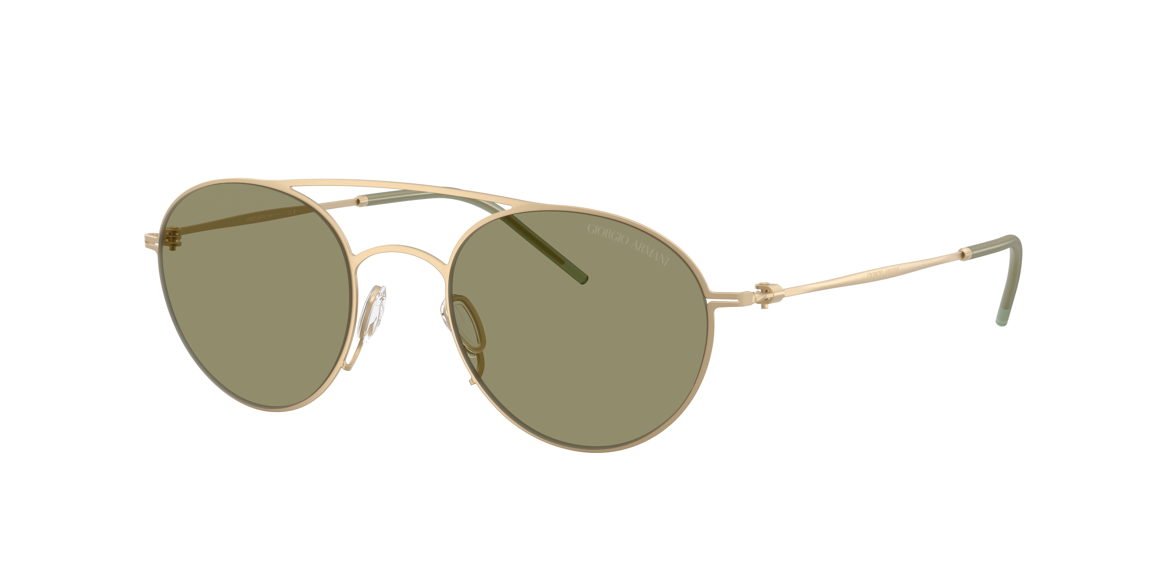 Giorgio Armani Man Sunglass AR6169 -  Frame color: Matte Pale Gold, Lens color: Green