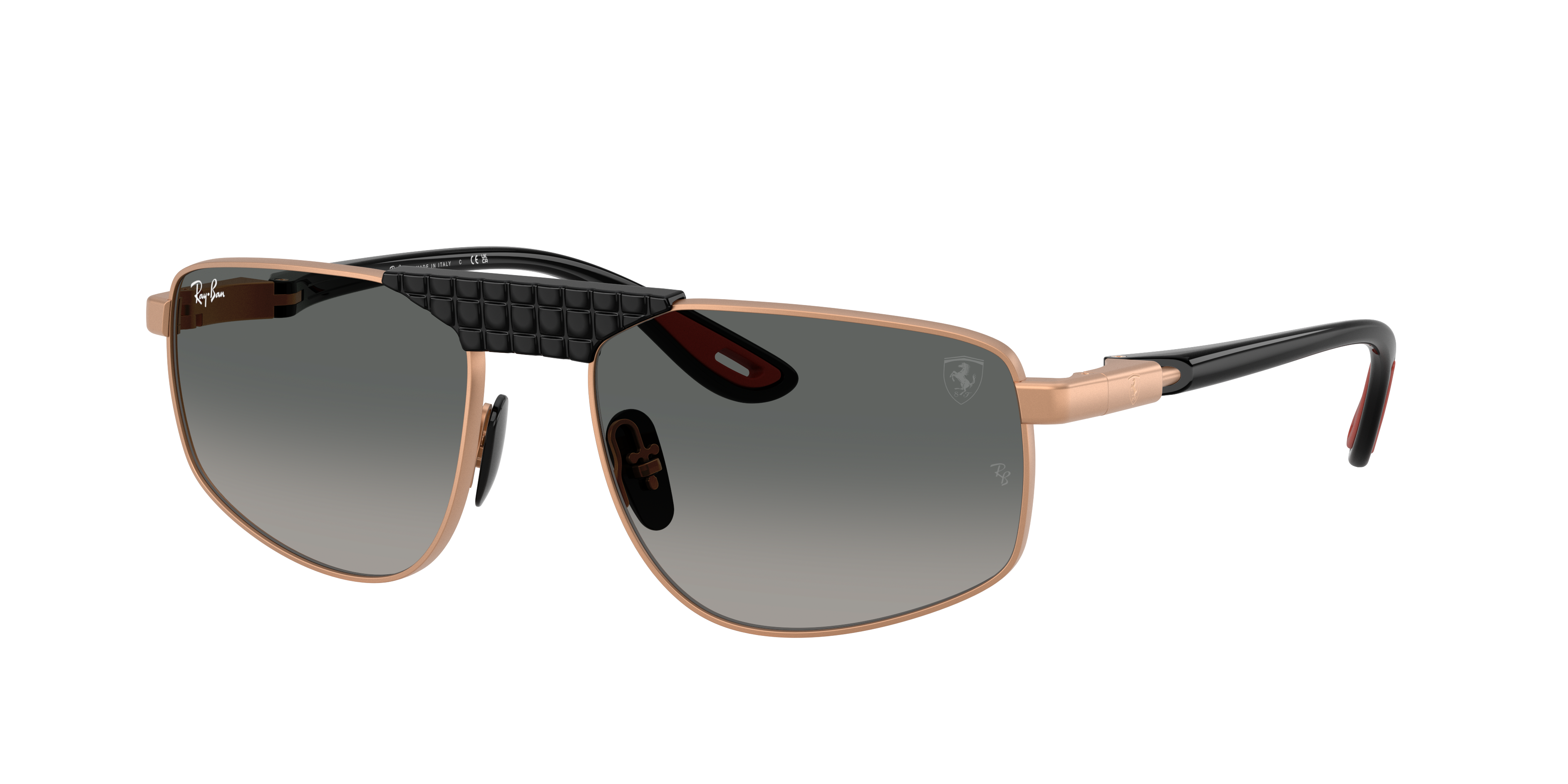Ray-Ban Unisex Sunglass RB3776M Scuderia Ferrari Collection -  Frame color: Matte Rose Gold, Lens color: Grey Gradient