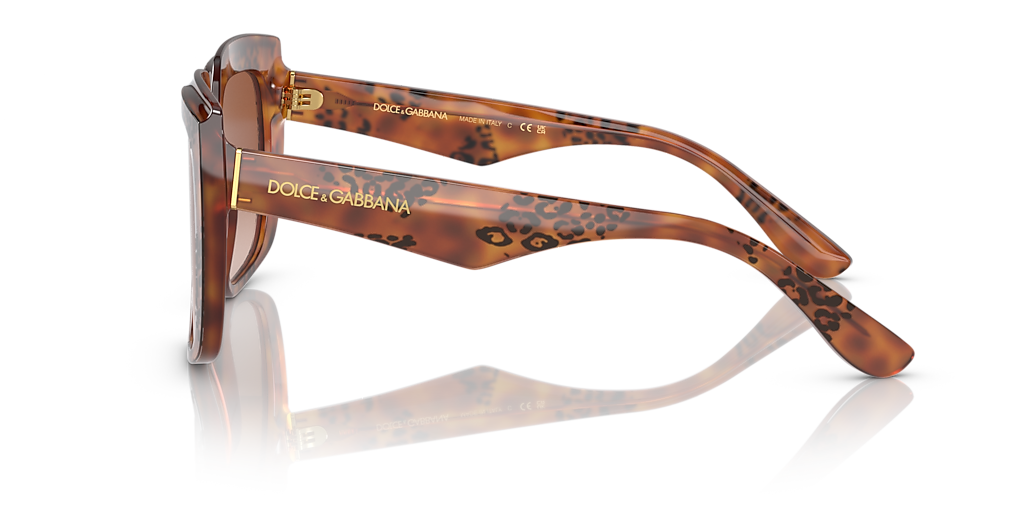 DOLCE&GABBANA DG4414 Havana - Woman Luxury Sunglasses, Brown Gradient Lens