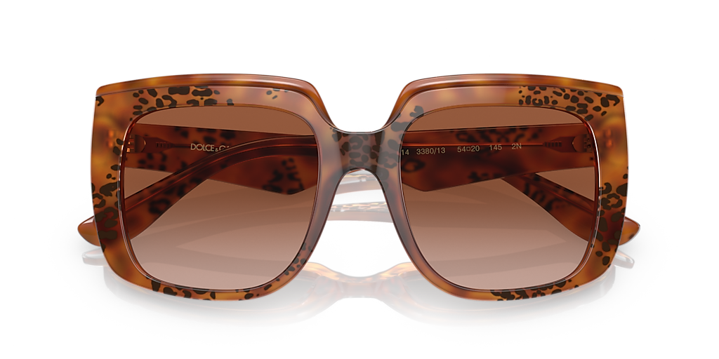 DOLCE&GABBANA DG4414 Havana - Woman Luxury Sunglasses, Brown Gradient Lens
