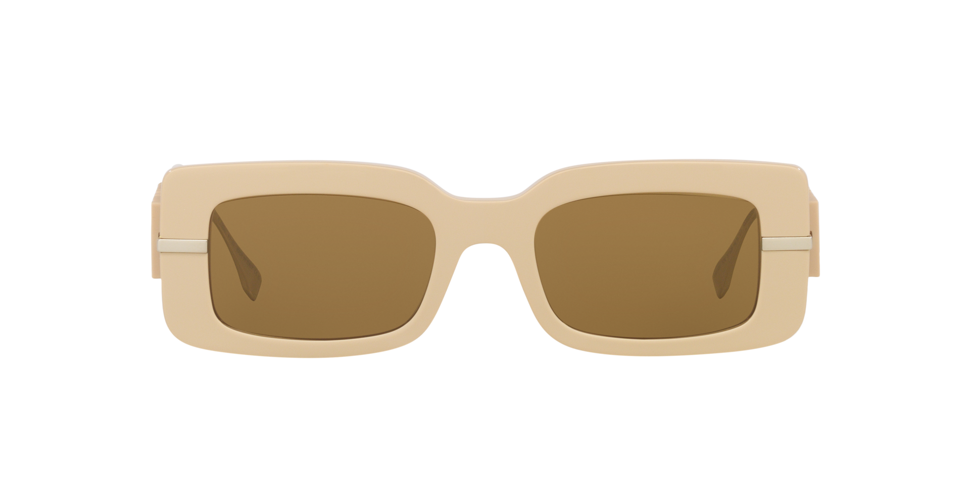 Fendi FE40117I Squared 56MM Matte Beige Light Brown Rectangular Sunglasses Fendi Beige Brown Sunglasses for Women for sale | eBay main image 2