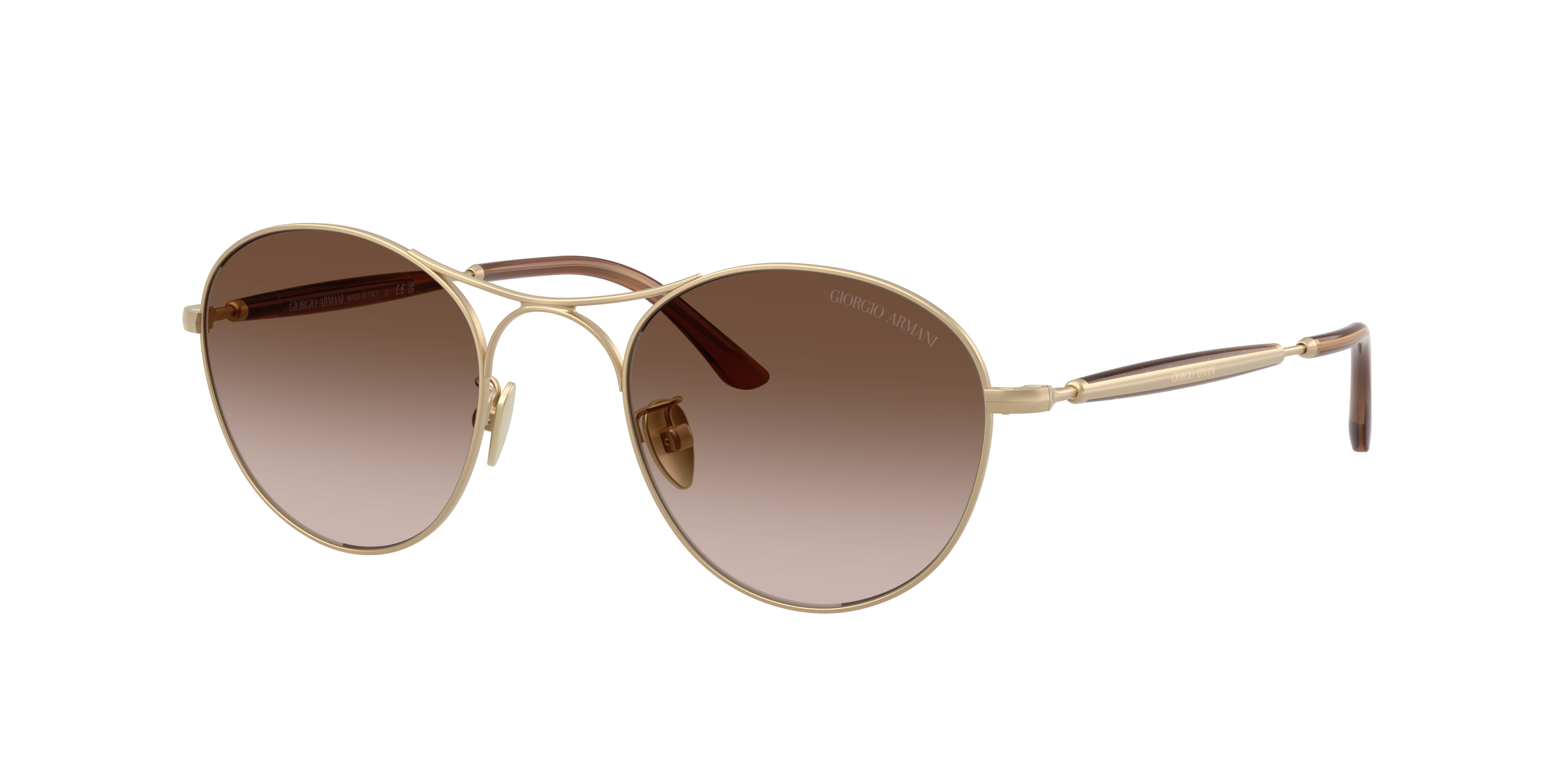 Giorgio Armani Round-frame Sunglasses In Gold