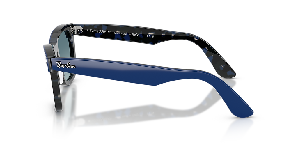 Ray-Ban Black and Blue Sunglasses rb2240 Ray-Ban RB2240 Wayfarer tortoise , black frame with blue  main image 3