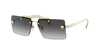 VERSACE VE2245 Gold - Women Luxury Sunglasses, Grey Gradient Lens