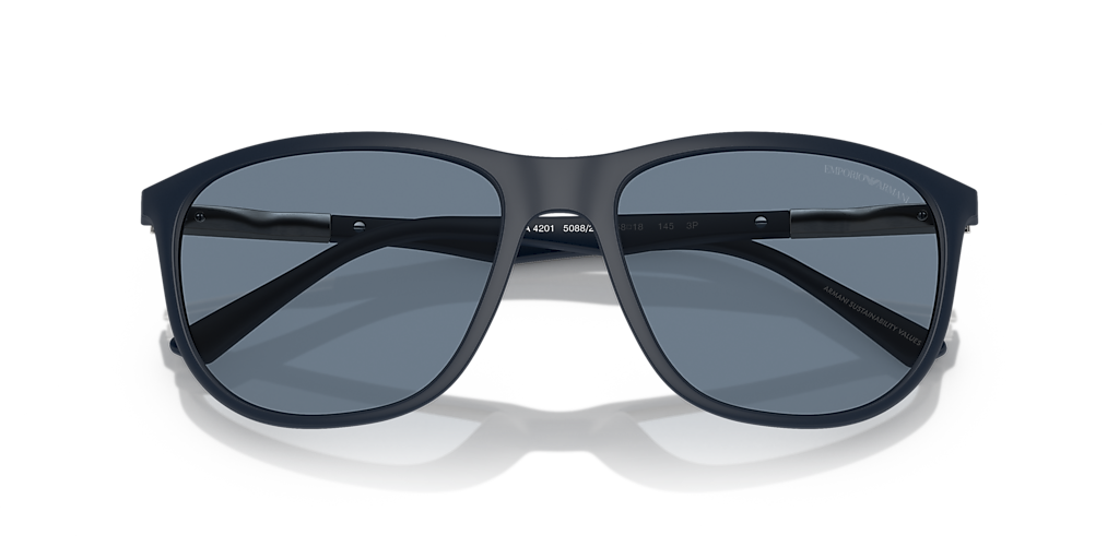EMPORIO ARMANI EA4201 Matte Blue - Men Sunglasses, Dark Blue Polarized Lens