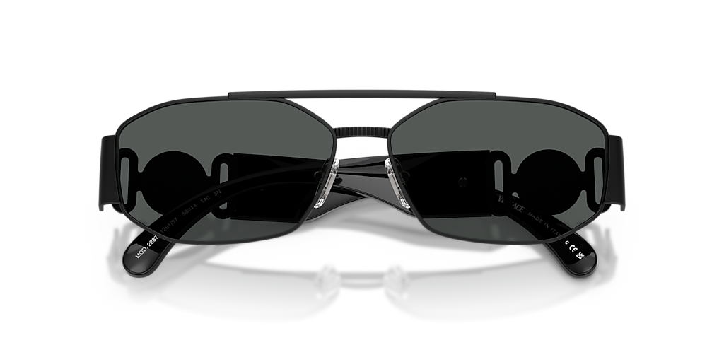 VERSACE VE2287 Matte Black - Men Luxury Sunglasses, Dark Grey Lens