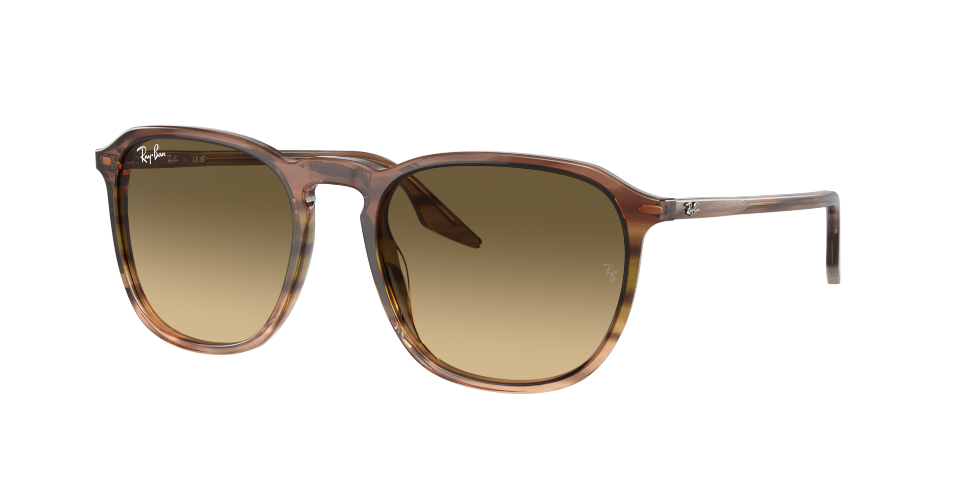 Ray-Ban Unisex Sunglass RB2203 -  Frame color: Striped Brown & Green, Lens color: Brown Black