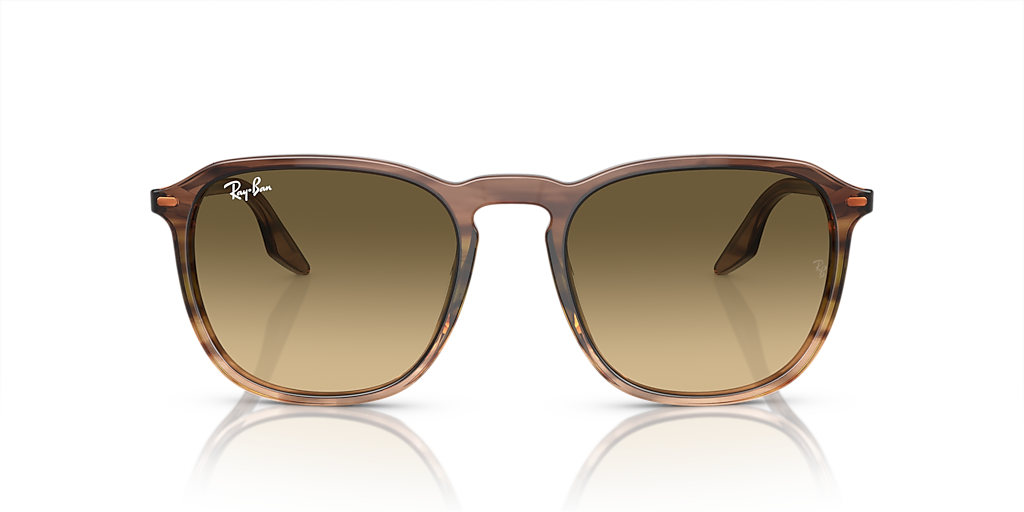 RAY-BAN RB2203 Striped Brown & Green - Unisex Sunglasses, Brown Black Lens