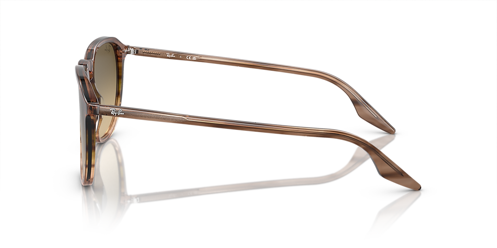 RAY-BAN RB2203 Striped Brown & Green - Unisex Sunglasses, Brown Black Lens