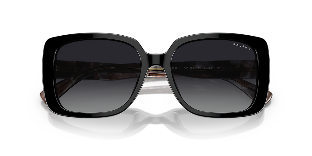 RALPH RA5298U Shiny Black - Women Sunglasses, Gradient Polarized Grey Lens