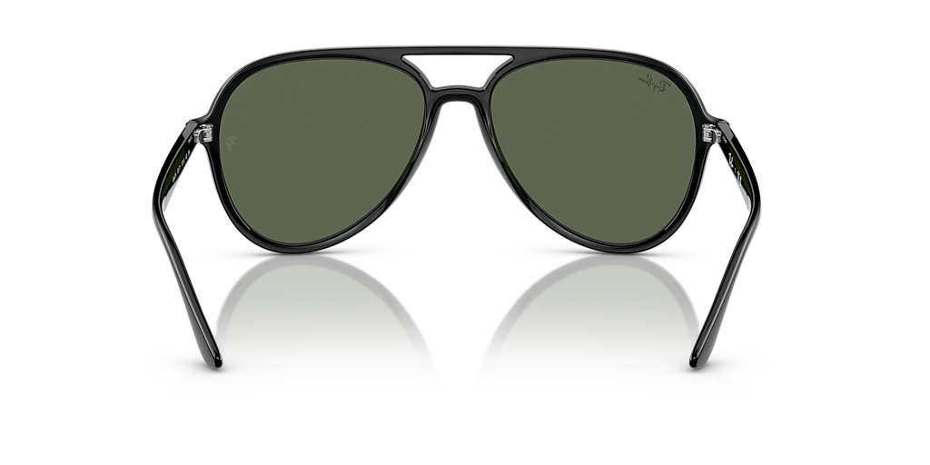RAY-BAN RB4376 Black - Unisex Sunglasses, Dark Green Lens