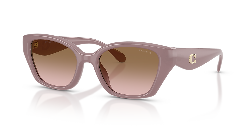 COACH HC8434U CBY91 Milky Putty - Woman Luxury Sunglasses, Brown Peach Gradient Lens