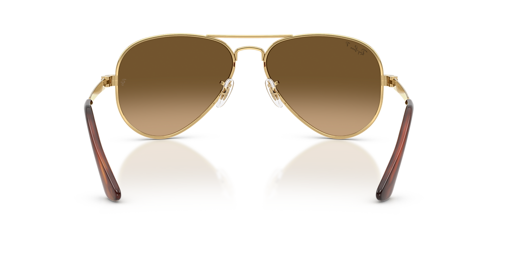 RAY-BAN RB3925 Aviator Max Gold - Unisex Sunglasses, Grey Gradient Polar Lens