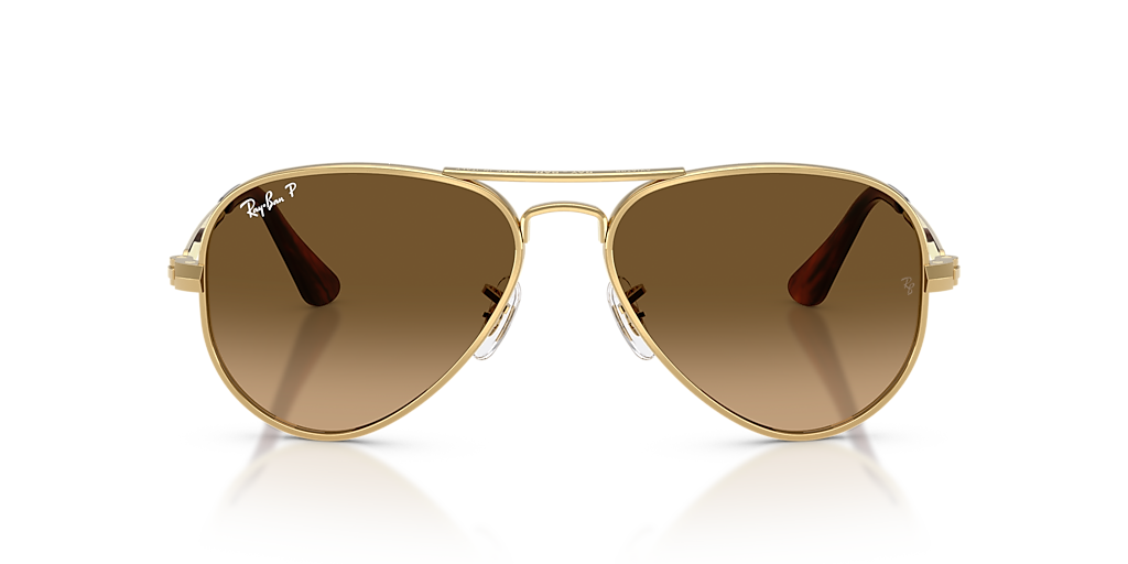RAY-BAN RB3925 Aviator Max Gold - Unisex Sunglasses, Grey Gradient Polar Lens
