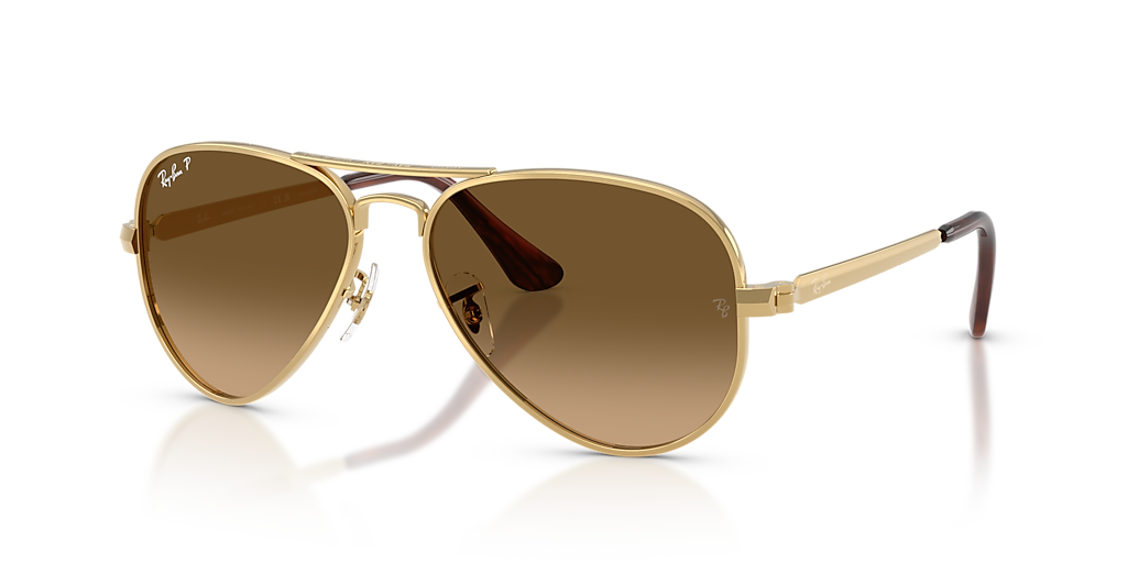 RAY-BAN RB3925 Aviator Max Gold - Unisex Sunglasses, Grey Gradient Polar Lens