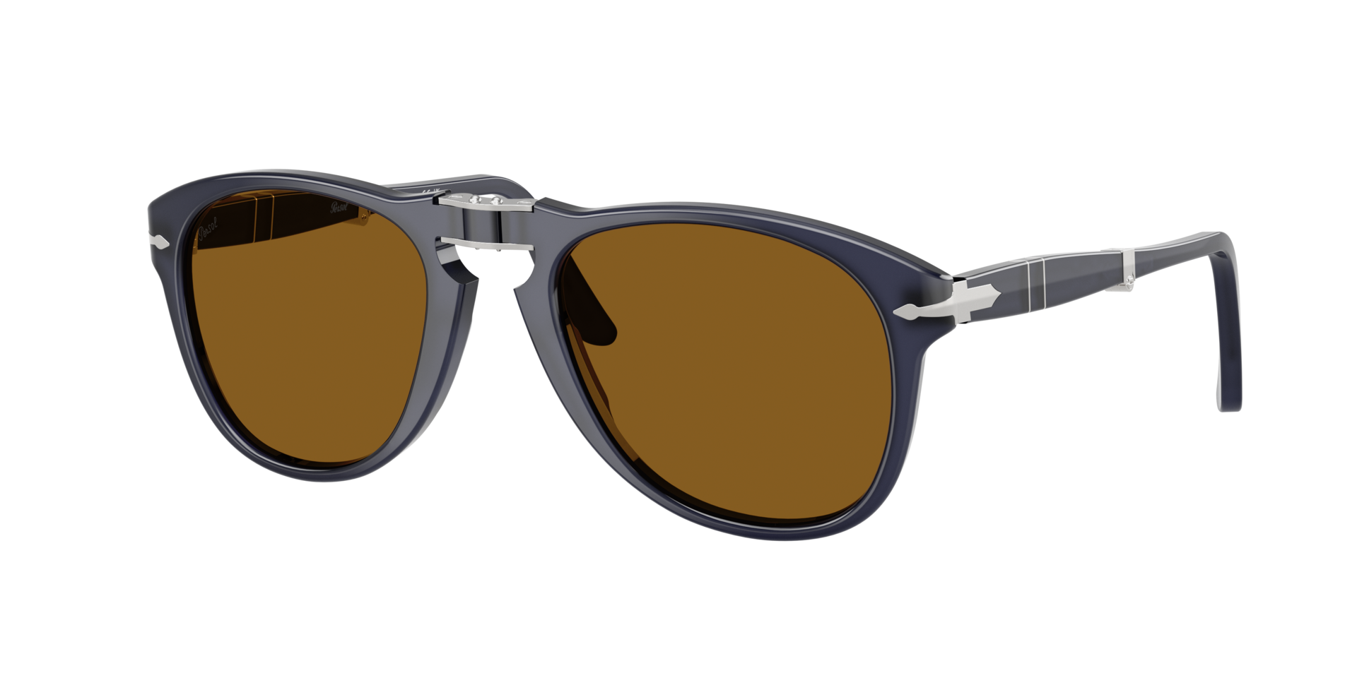 Persol Man Sunglass PO0714 714 - Original - Frame color: Milky Depths Blue, Lens color: Brown