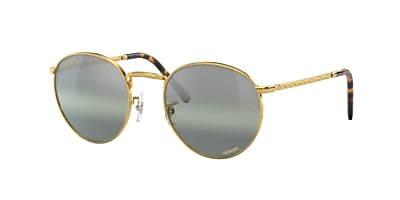 Ray-Ban RB3637 New Round 50 Light Brown & Gold Sunglasses 