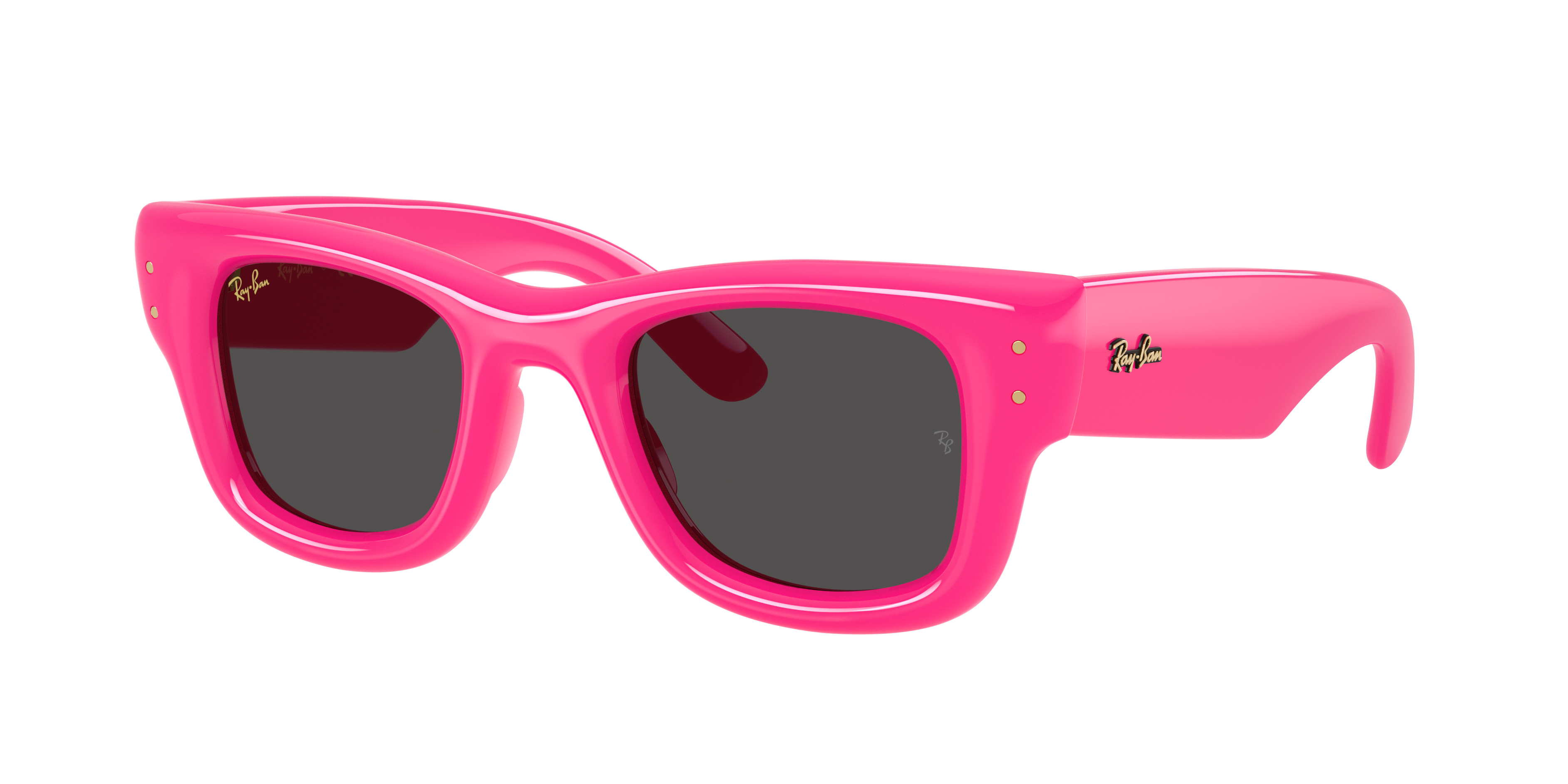 Ray Ban Rayban Rb4940 Wayfarer Puffer By Asap Rocky 683287 Lucido Fucsia Sunglasses In Pink