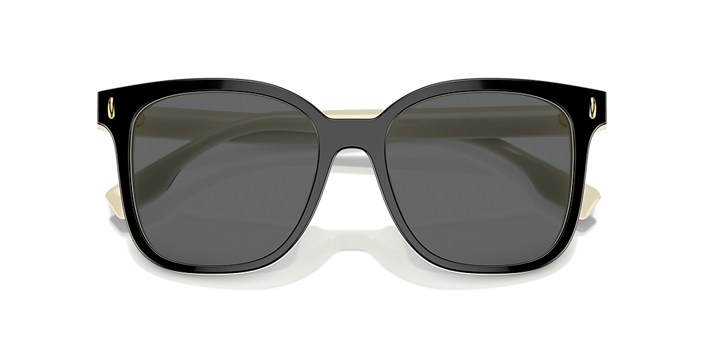TORY BURCH TY7203U Black/Ivory - Women Sunglasses, Dark Grey Lens