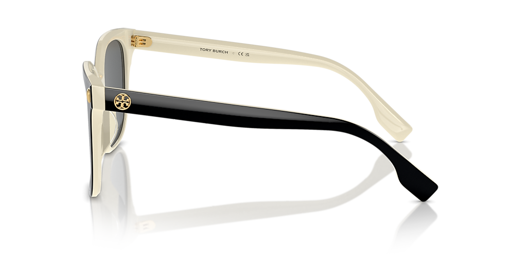 TORY BURCH TY7203U Black/Ivory - Women Sunglasses, Dark Grey Lens