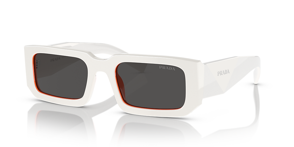 PRADA PR 06YS Talc/Orange - Men Luxury Sunglasses, Dark Grey Lens