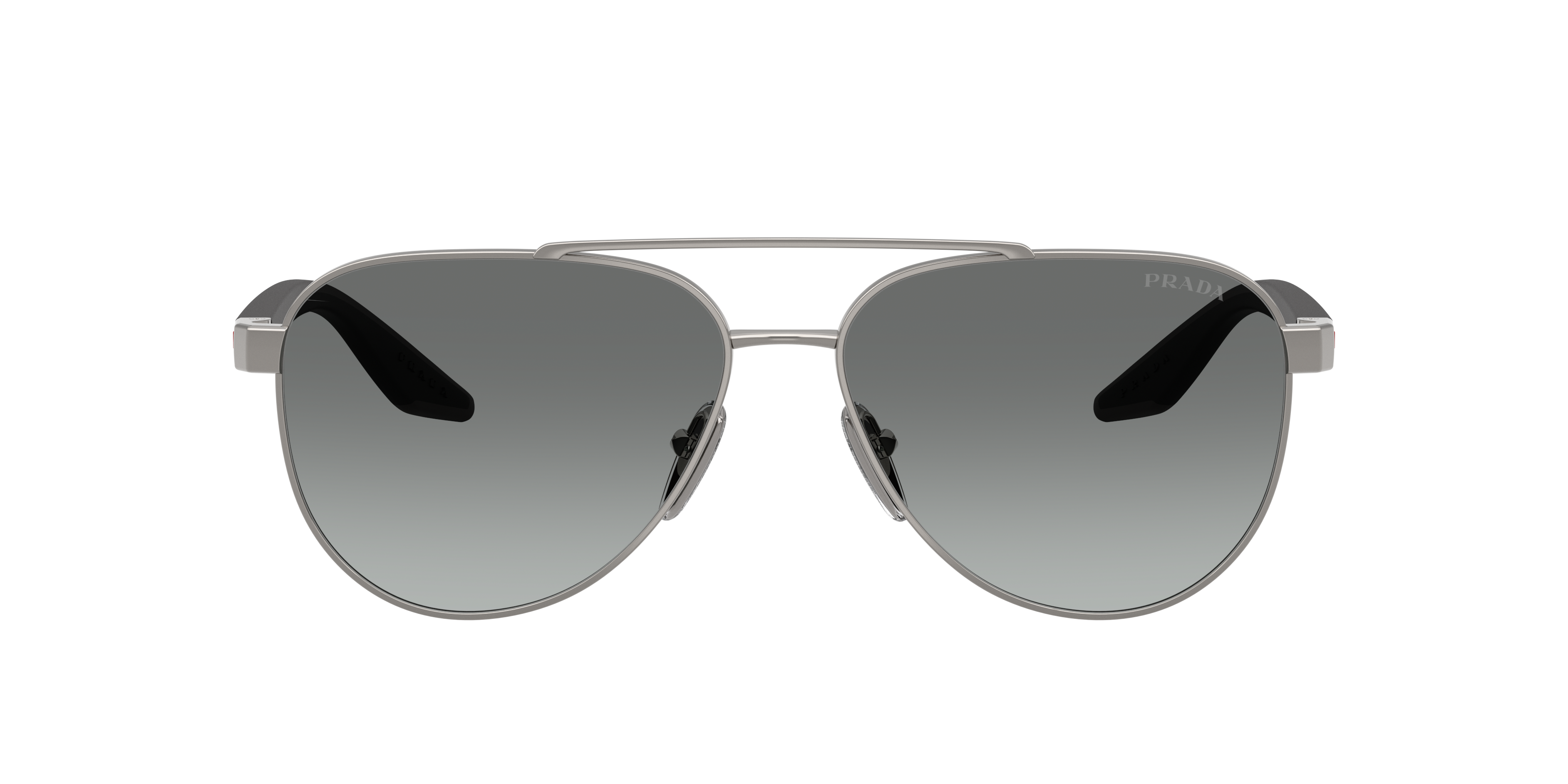 美品 PRADA SPORTS SPS541 ガンメタル ツーブリッジ グレー Prada PR 09ZS M (54 - 18) with Grey lenses and Grey frame