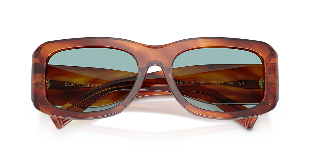 Dolce&Gabbana DG4503 XL (57 - 19) with Blue lenses and Brown frame