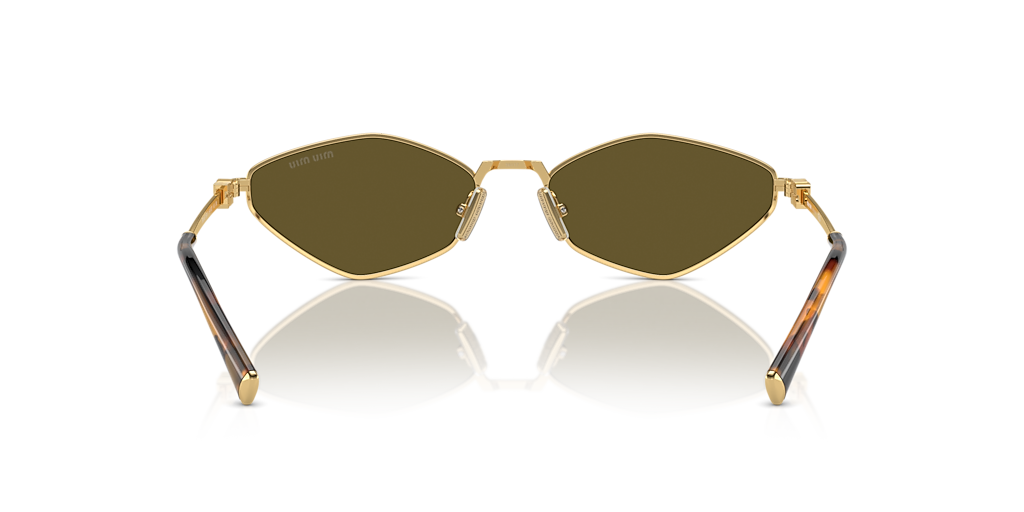 MIU MIU ハイロットフレムサンクラス 0MU56US 1BC175 Miu Miu MU 56ZS L (56 - 17) with Brown lenses and Gold frame