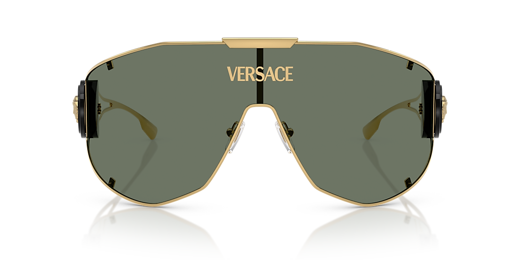 VERSACE VE2268 Gold - Men Luxury Sunglasses, Dark Green Lens