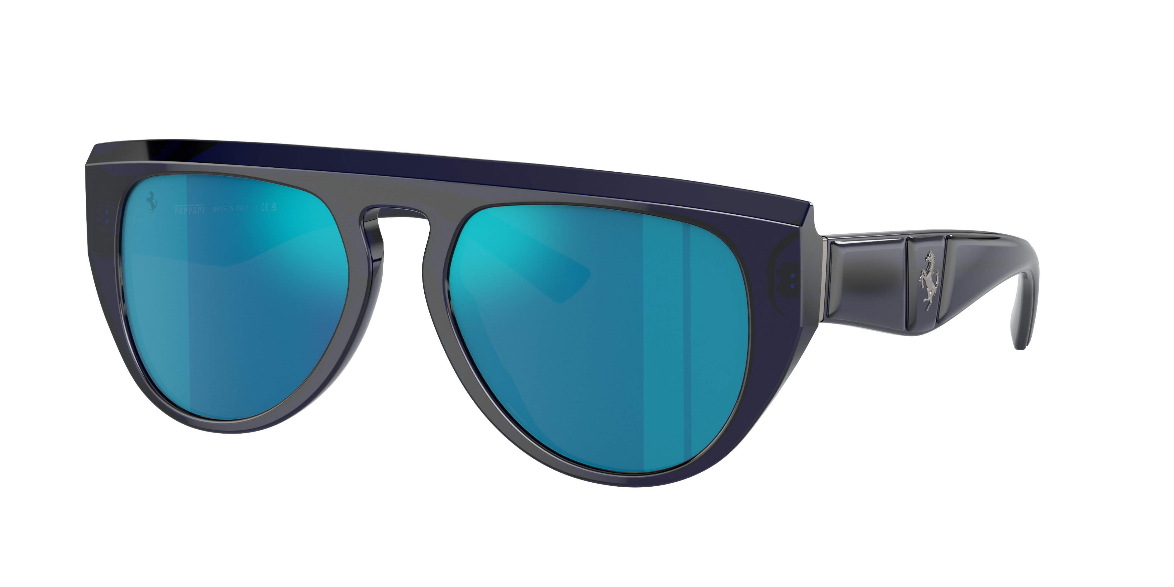 Ferrari Unisex Sunglass FH2005U -  Frame color: Blue, Lens color: Blue Mirror