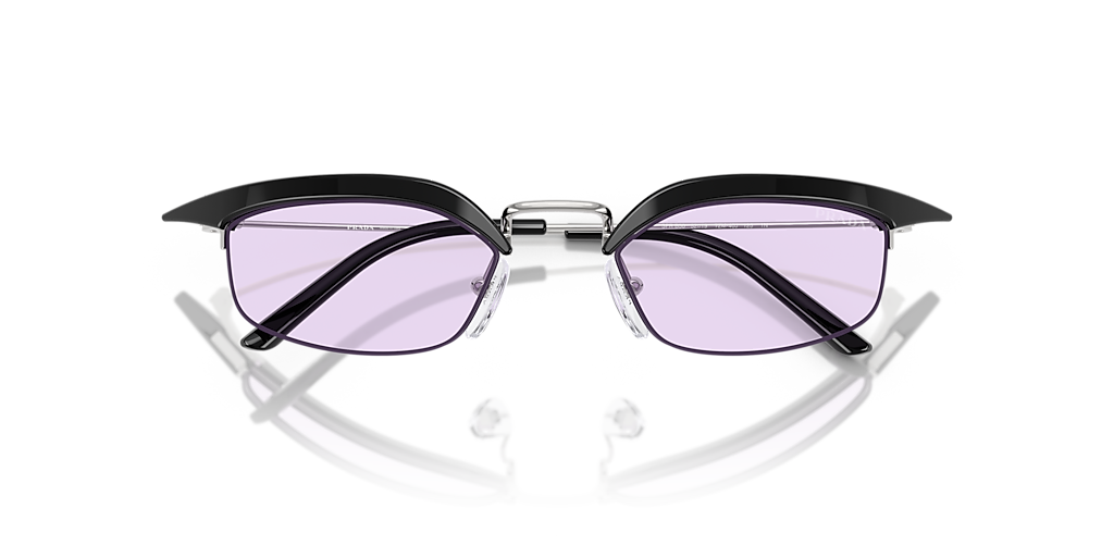 PRADA PR B50S Black/Silver - Women Luxury Sunglasses, Violet Lens