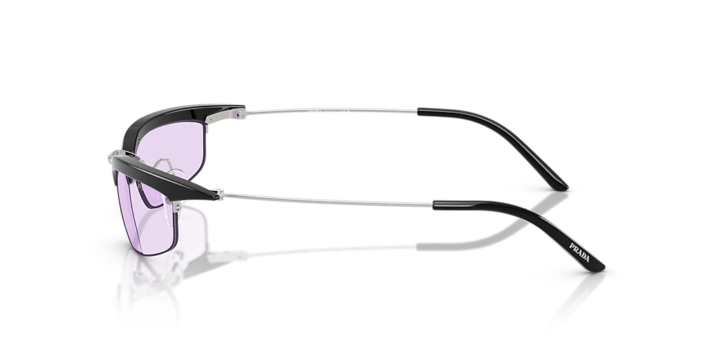 PRADA PR B50S Black/Silver - Women Luxury Sunglasses, Violet Lens